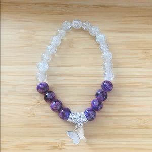 New ! Handcrafted stretch bracelet with butterfly